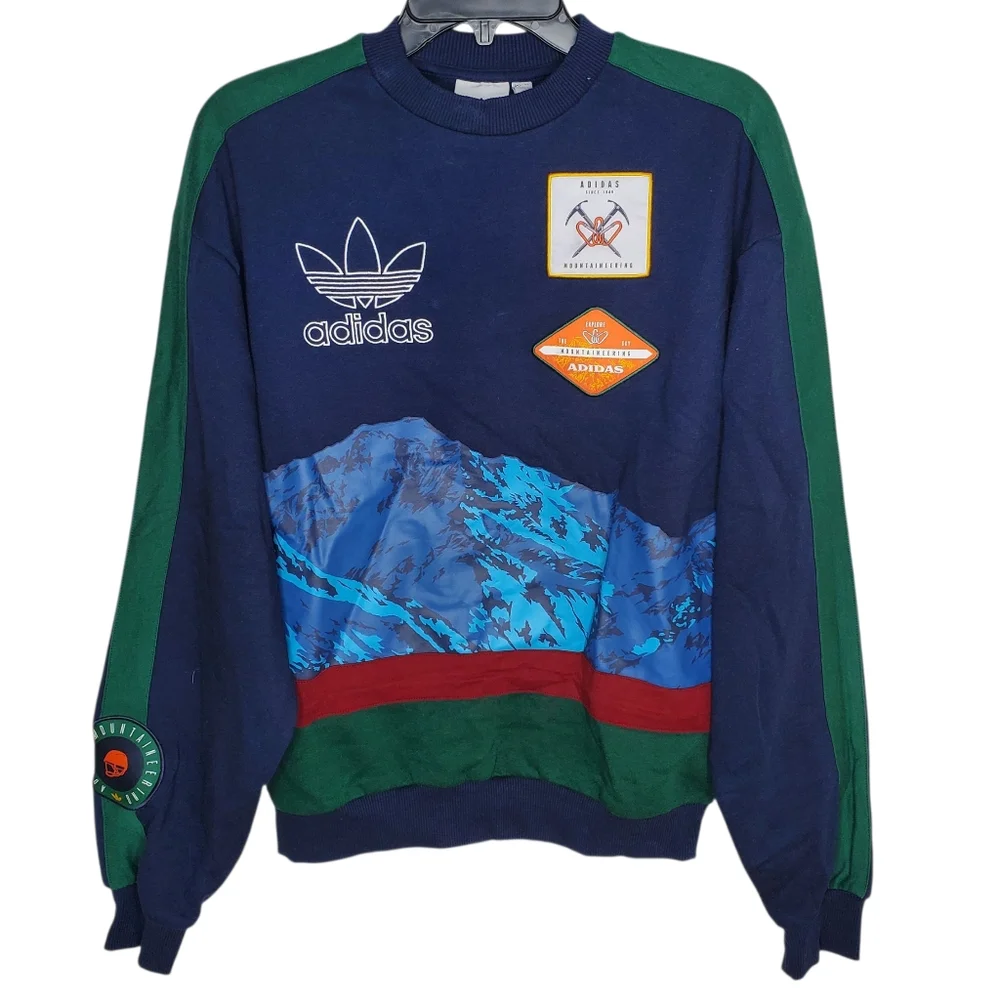 Adidas Oversized Mountaineering Climbing Patch Crew Sweatshirt Y2k